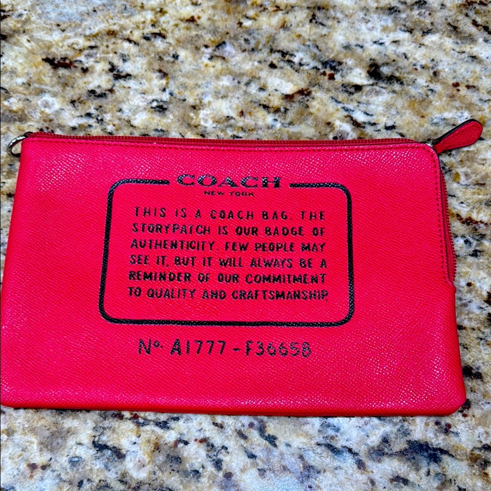 Coach Vibrant Red Zip Pouch
